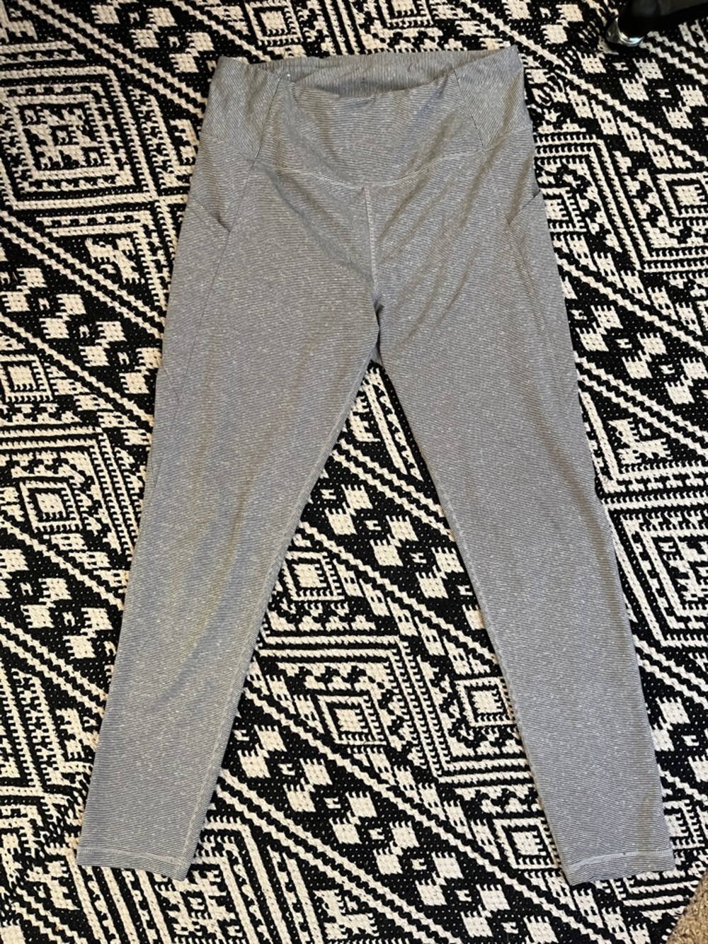 Danskin Black and White Striped Performance Leggings